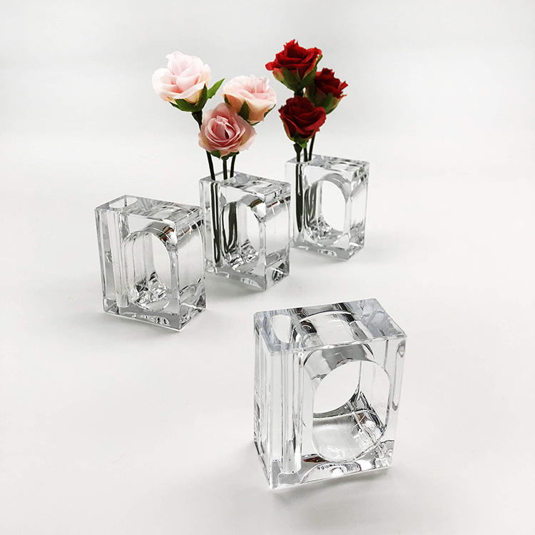 2022 New Wedding Rings Flower Bud Vase Design Clear Acrylic