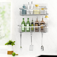 Étagère télescopique auto-adhésive pour salle de bain, organisateur de gel douche mural, lot de 2 étagères sans perçage