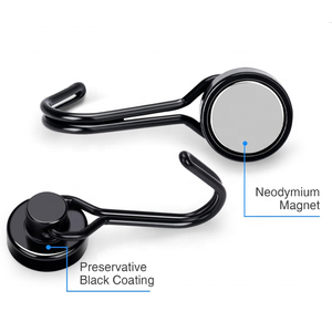OEM Customized Stainless Steel Aluminum Iron 30lbs+Heavy Duty Strong Black Neodymium <strong>Magnet</strong> Hook for Kitchen - Product Image 3
