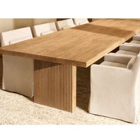 Meubles de salle à manger en bois massif de luxe classique Table de conférence Villa hôtel peut être personnalisé