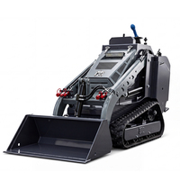 Mini-chargeuse sur chenilles compacte V1000 avec moteur Kubota 3 cylindres Premium, hauteur de levage de 2000 mm, boîte de vitesses de chargeuse frontale sur chenilles