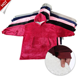 Sợi Nhỏ Sang Trọng San Hô Lông Cừu Sherpa Chăn Với Tay Áo Siêu Ấm Ngoài Trời Túi Quá Khổ Chăn Áo Trùm Mũ Tv Chăn - Product Image 6