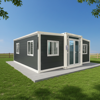 Maison conteneur préfabriquée extensible à construction rapide, deux chambres, maison portable extérieure préfabriquée