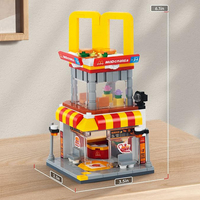 Ensemble de construction de bâtiments de rue urbaine, boutique de burgers, blocs éducatifs MOC, modèle DIY, jouets en plastique pour enfants, coffrets cadeaux