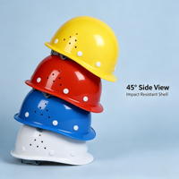 Casco de Seguridad Redondo y Ventilado de ABS, Resistente a Impactos, para Construcción, Minería y Mantenimiento de Carreteras