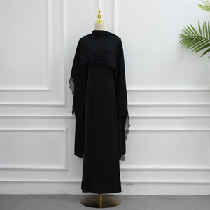 Robe <span class=keywords><strong>Abaya</strong></span> élégante et fermée Loriya avec cape en dentelle et manches longues pour femmes musulmanes, tenue modeste pour occasions spéciales - Product Image 5