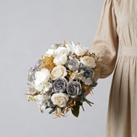 MW66006 Bouquet de fleurs artificielles d'automne et de pivoines pour décoration de centre de table de mariage à la maison