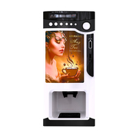 Distributeur automatique de café instantané commercial à monnayeur, 3 compartiments, distribution automatique de gobelets, distributeur de boissons chaudes, OEM, usage public