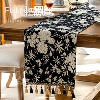 Nouveau chemin de table transfrontalier LongStrip LongShow durable et écologique, housse décorative pour meuble TV et table basse en polyester à motif floral