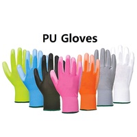Gants de travail de sécurité Gants tricotés en nylon Gants de travail en PU enduits de paume en polyester ESD antistatiques pour l'électronique de nettoyage