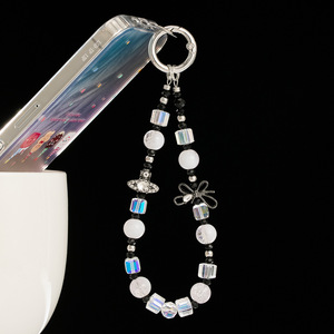 Catena per telefono saturno pianeta, ciondolo per telefono con fiocco in cristallo, decorazione creativa appesa alla moda - Product Image 4
