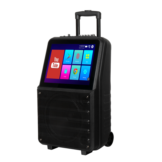Best Outdoor Karaoke Speaker GD-1416 Party Speaker with MIC 15.4'' Touch Screen High Quality 12inch Subwoofer Speaker Factory