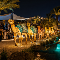 Présentoirs de lanternes sur le thème de la faune pour les événements nocturnes des zoos et les attractions dans le désert