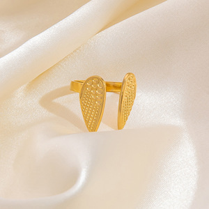 European American Style Stainless Steel <b>Open</b> <b>Ring</b> For Women Heart Shaped Irregular Exaggerated Jewelry Party Accessory - Product Image 3