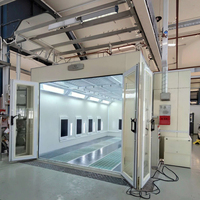 Cabine de peinture portable chauffée électriquement et au diesel pour meubles et peinture automobile, éclairage LED, 16-42KW, certifiée CE, utilisation domestique et en garage