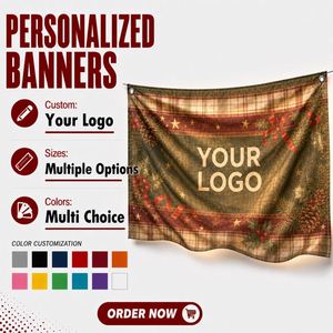 Banners Promocionales Personalizados con Imagen y Texto, Material de Poliéster y Vinilo para Uso en Interiores y Exteriores - Product Image 1
