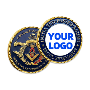 Metal madalyon pirinç boş Metal özel masonik meydan paraları Metal el sanatları özel amblem paralar mason masonik paralar - Product Image 1