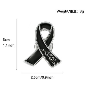 Broche en alliage ruban rose, rouge, violet, bleu, vert, noir, jaune, blanc pour la sensibilisation au cancer du sein, idéale pour mariage - Product Image 6
