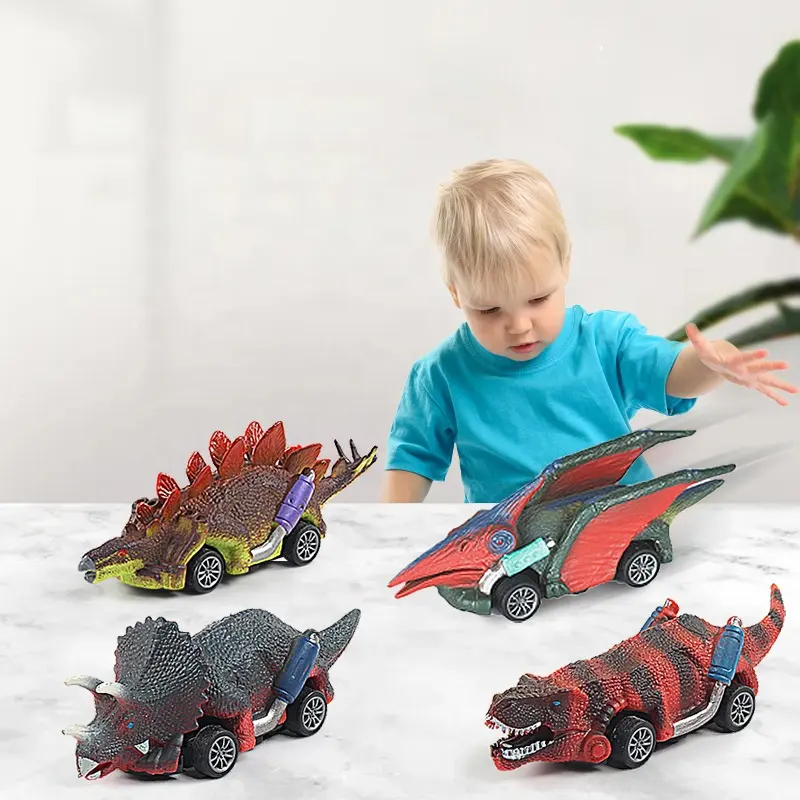 Promosyon hediyeler sıcak satış hayvan dinozor kamyon t-rex oyuncak bebekler için arabalar geri çekin