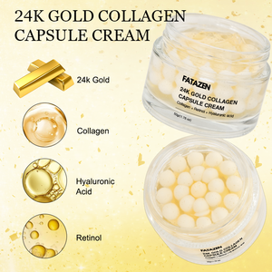 Crème en capsules de collagène 24K à l'or, formule anti-âge OEM ODM, réduit les rides, raffermit la peau, acide hyaluronique, rétinol, rapports ajustables - Product Image 5
