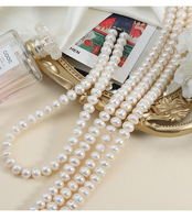 Collier en perles d'eau douce naturelles blanches extra larges de 11-12 mm, sans noyau, avec fermoir à filetage, 45 cm, directement de l'usine