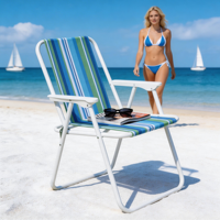 Chaise de camping pliable compacte et légère à rayures colorées, chaise d'extérieur portable à ouverture rapide pour le camping, la plage, la terrasse, la pelouse