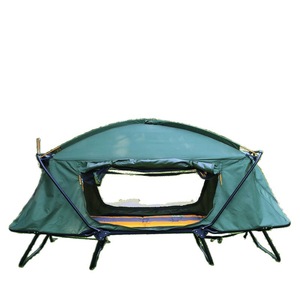 Lit de camping individuel automatique pour l'extérieur, tente verte surélevée avec <span class=keywords><strong>moustiquaire</strong></span> et bâche de protection contre la pluie - Product Image 6
