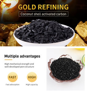 빠른 배송 코코넛 쉘 활성탄 금 정제 화학 물질 황금 정제를위한 25kg 탄소 활성탄 - Product Image 3