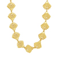 Vente en gros de bijoux personnalisés Nagosa Colliers pour femmes avec fermoir mousqueton en or 18 Vemeil et coquillage en laiton