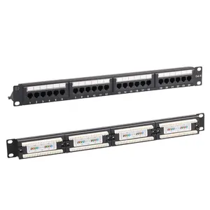 RJ45 Cat5e Cat6 Network Patch Panel High Quality 24 Ports 19 Inches 1U with PCB Keystone Jack