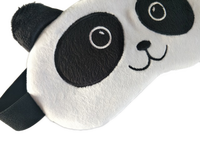 Masque de sommeil en peluche panda mignon personnalisé, masque pour les yeux imprimé tissé pour le sommeil des enfants