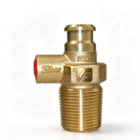 Structure de sécurité et de décharge de pression pour valve de bouteille de GPL en laiton D20, spécification standard