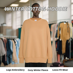 Venta Directa de Fábrica: Sudaderas de Invierno para Mujer, Diseño Personalizado, Logotipo Tejido en la Parte Delantera, Secado Rápido, Ropa Casual, 100% Algodón, Corte Holgado, Largo - Product Image 2