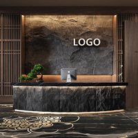 Nouveau bureau de réception carré en bois massif de style classique moderne et luxueux pour hôtel, hôpital, école, écologique, durable, usage commercial