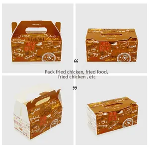 Slim Ontworpen Custom Fastfood Verpakkingsdozen Wegwerp Voedsel Dozen Gebakken Kip Doos