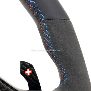 عجلة قيادة رياضية من الجلد وألياف الكربون لسيارات BMW الفئة M2/M3/M4 موديلات 2013-2023 (G10/G14/G15/G16/G20/G21/G22/G26/G30/G31/G32/G42/G80) - Product Image 3