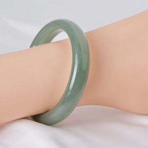 YMHOP Green Natural Jade <b>Bangle</b> <b>Bracelet</b> For Women Healing Protection Good Luck Fengshui Jewelry - Product Image 2