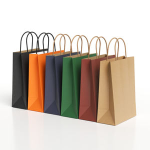 Sac fourre-tout en papier kraft classique, durable, uni, avec poignée en corde de coton, grande capacité, pour emporter et emballer des cadeaux - Product Image 4