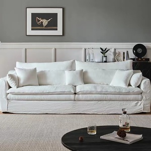 Hiện đại ghế sofa cắt sofa mềm lông xuống đồ nội thất 3 + 2 + 1 phòng khách Ghế Sofa trắng - Product Image 5