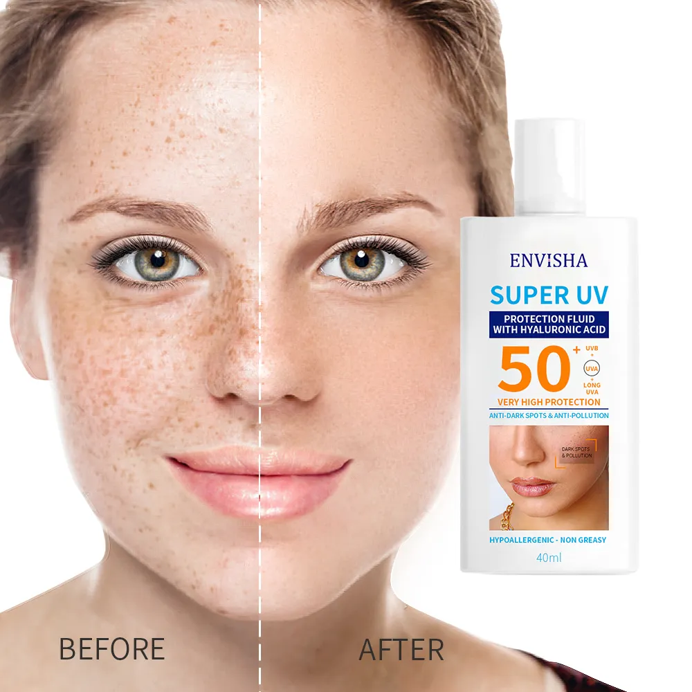 Crème solaire organique Non grasse SPF 50, crème solaire hydratante UVA UVB pour le visage, Anti taches foncées
