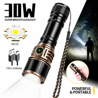 Lampe torche ultra-lumineuse 1200lm longue portée, lampe torche tactique LED haute puissance, lampe torche portable rechargeable en alliage d'aluminium