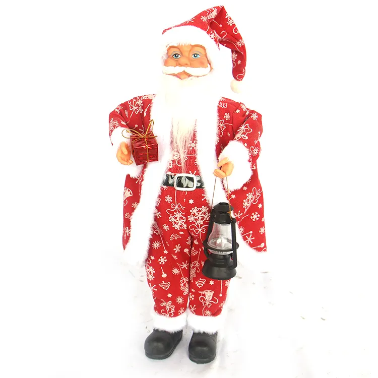 New Product Christmas Decorations Plastic Red 60cm Santa Claus Costume Model Decorative