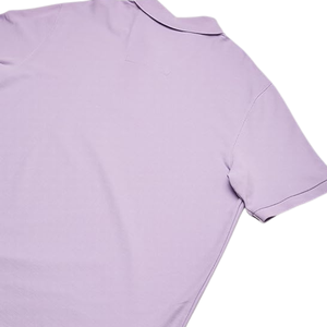 Camiseta polo clásica lila para hombre, de algodón suave, transpirable, informal, con cuello, para uso diario. - Product Image 3