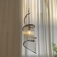Lustre moderne de luxe pour escalier, suspension unique en cristal translucide, LED dorée, pour villa, salon, couloir, en fer, facile à installer
