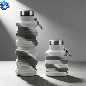 Botella de Agua Plegable de Silicona de 500 ml, Portátil, para Uso en Exteriores y Campamentos - Product Image 4