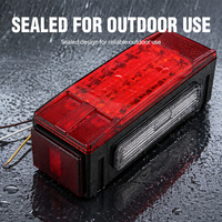 Feu arrière de remorque HOMFUL étanche à 20 LED avec barre d'avertissement diffuse, feux de gabarit latéraux et éclairage de plaque d'immatriculation pour remorques utilitaires et de camping-car
