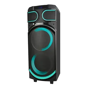 Dual 8 Inch Groothandel Professionele Dj Karaoke Multimedia Draadloze Bt Houten Kast Audio Party Luidspreker Met Fm Radio