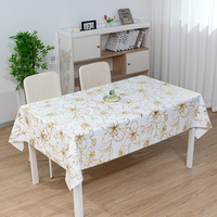 Nappe rectangulaire en PVC RNPT motif floral doré pour usage quotidien
