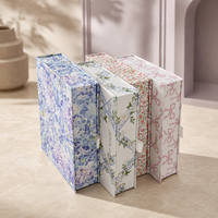Caja de Regalo Magnética Plegable con Diseño Floral, Empaque de Cartón Rígido Personalizado para Regalos Promocionales y Minoristas