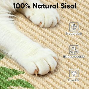 Rascador <span class=keywords><strong>para</strong></span> <span class=keywords><strong>Gatos</strong></span> de Sisal FUKUMARU, 23.6*15.7 Pulgadas, Almohadilla Rascadora de Sisal Natural <span class=keywords><strong>para</strong></span> <span class=keywords><strong>Gatos</strong></span> de Interior, Uso en Piso y Pared con Cinta Adhesiva - Product Image 3